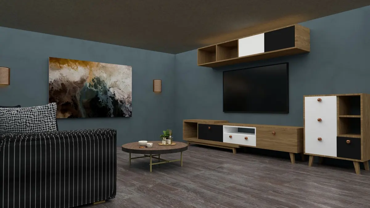 Fernseher auf einem TV-Möbel